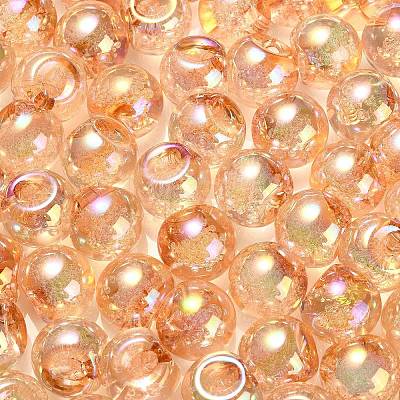 UV Plating Rainbow Iridescent Acrylic Beads X-OACR-G012-04B-1