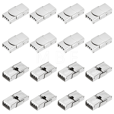 20 Sets Smooth Surface 201 Stainless Steel Watch Band Clasps STAS-DC0011-59-1
