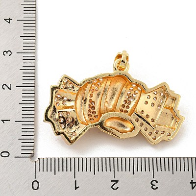 Brass Micro Pave Cubic Zirconia Pendants KK-P250-37G-1
