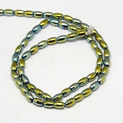 Electroplate Non-magnetic Synthetic Hematite Beads Strands G-J168-6x4mm-03-1