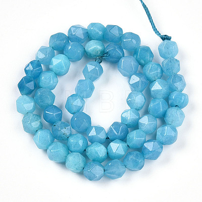 Dyed Natural White Jade Beads Strands G-T139-8mm-46G-1