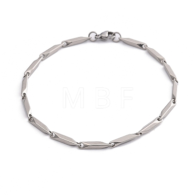 Tarnish Resistant Unisex 201 Stainless Steel Bar Link Chain Bracelets BJEW-L637-35B-P-1