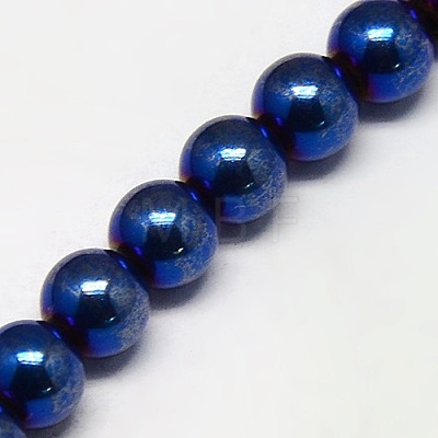 Electroplate Non-magnetic Synthetic Hematite Beads Strands G-J169A-6mm-03-1