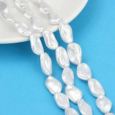 Electroplate Porcelain Imitation Pearl Beads Strands BSHE-Z009-01B-1