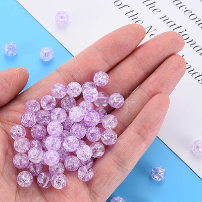 Transparent Crackle Acrylic Beads MACR-S373-66-N06-1