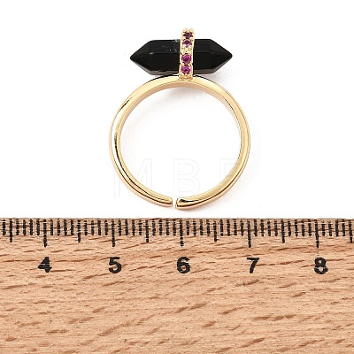 Natural Black Agate Cuff Rings GG-CBA0B5A-03G-05-1