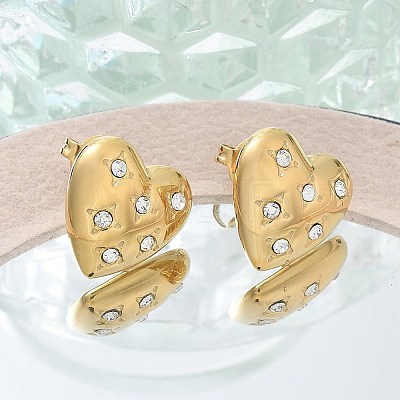 Ion Plating(IP) 304 Stainless Steel Stud Earrings EJEW-A118-06G-04-1