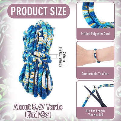 5M Ethnic Floral Printed Polyester Cords OCOR-TA0003-94D-1