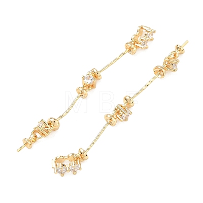 Brass Pave Cubic Zirconia Pendant Bails KK-C172-06G-1