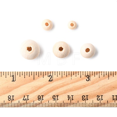 241Pcs 5 Styles Natural Unfinished Wood Beads WOOD-FS0002-36-1