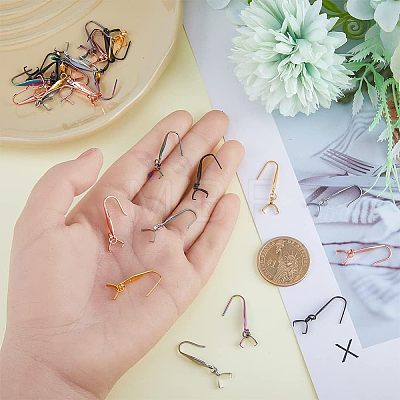 30Pcs 5 Colors 316 Stainless Steel Earring Hooks STAS-FH0001-62-1