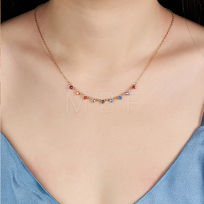 Colorful Cubic Zirconia Diamond Pendant Necklace LD9144-1-1