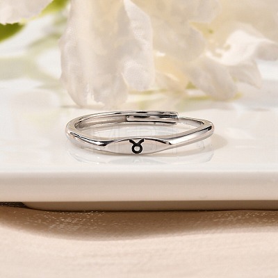 Rhodium Plated 925 Sterling Silver Adjustable Rings RJEW-S397-01P-03-1
