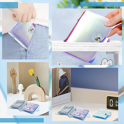 3 Inch PVC Mini Laser Cover Photo Album with Snap Button AJEW-WH0324-87-1