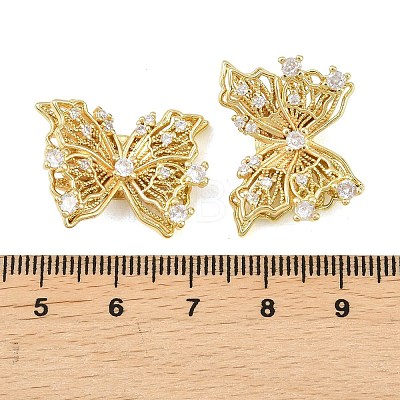 Brass Micro Pave Clear Cubic Zirconia Beads KK-D109-05A-G-1