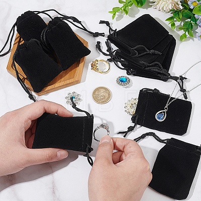  60Pcs Rectangle Velvet Drawstring Pouches TP-NB0001-66A-1