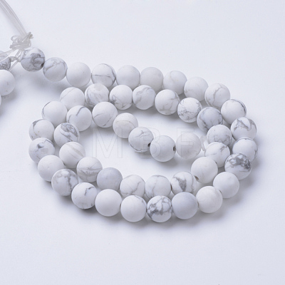 Natural Howlite Beads Strands X-G-T055-6mm-02-1