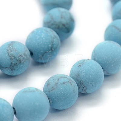 Synthetic Turquoise Beads Strands G-P387-01-8mm-1