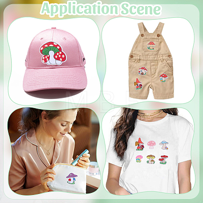 37Pcs Mushroom Embroidered Cloth Patch PATC-WR0001-31-1