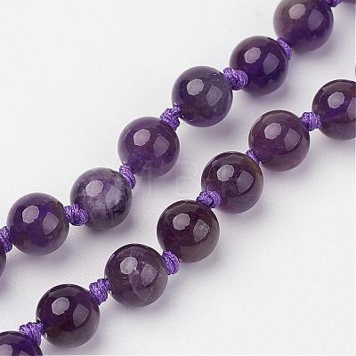 Amethyst Beaded and Gemstone Beaded Necklaces NJEW-P148-01-1