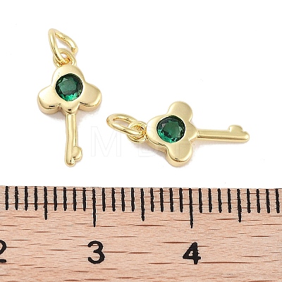 Brass Micro Pave Cubic Zirconia Charms KK-C051-08G-1