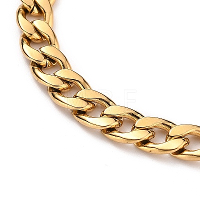 Woman's 304 Stainless Steel Cuban Link Chain Bracelets X-BJEW-JB05611-01-1