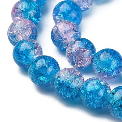 Spray Painted Crackle Glass Beads Strands CCG-Q001-10mm-19-1