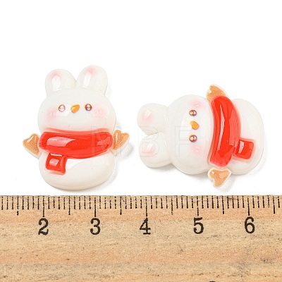 Christmas Rabbit Theme Opaque Resin Decoden Cabochons CRES-B022-04B-1