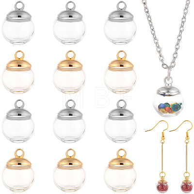 60Pcs Round Mechanized One Hole Blown Glass Globe Ball Bottles BLOW-PA0001-03A-1