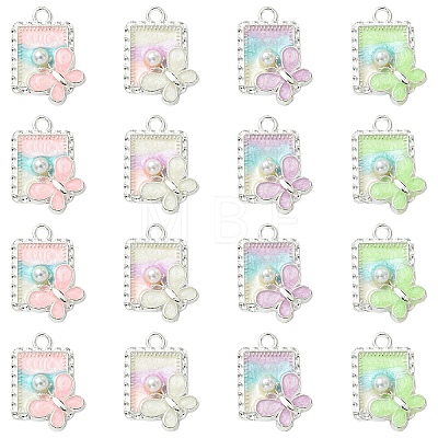 20Pcs 4 Colors Alloy Enamel Pendants FIND-YW0017-91-1