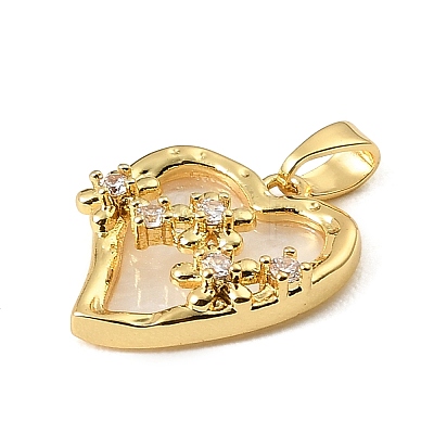 Brass Resin Pendants KK-E804-17G-1