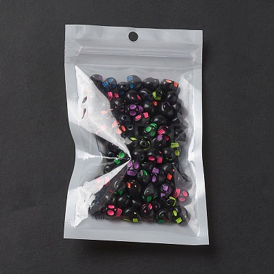 Opaque Black Acrylic Beads MACR-YW0002-80-1