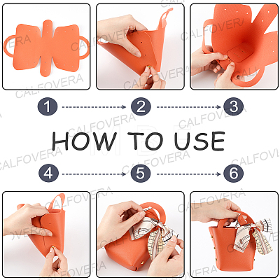 10 Bags PU Leather Wedding Candy Tote Boxes CON-CL0001-20B-1