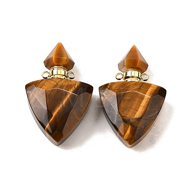 Natural Tiger Eye Perfume Bottle Pendants G-L623-10G-05-1