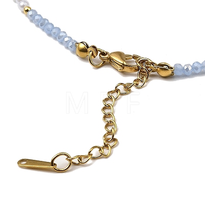 Glass Beaded Necklaces NJEW-P297-01G-02-1