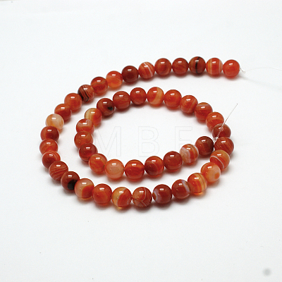 Natural Red Agate Bead Strands X-G-G880-05-6mm-1
