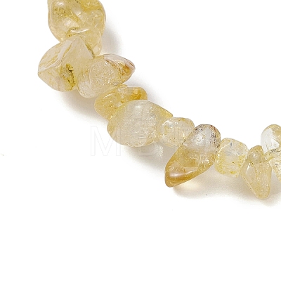 Natural Citrine Chips Stretch Bracelets for Women Men BJEW-JB11341-01-1