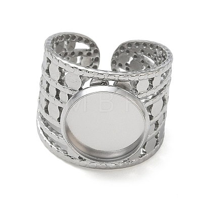 304 Stainless Steel Cuff Ring Components SA-CBA37BC-15C-P-1