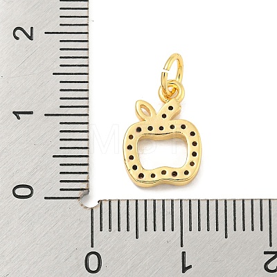 Rack Plating Brass Micro Pave Clear Cubic Zirconia Pendants KK-B093-17G-1