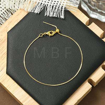 Rack Plating Brass Box Chain Adjustable Slider Bracelets Making for Women BJEW-G735-10G-1