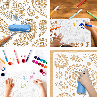 PET Hollow Out Drawing Painting Stencils DIY-WH0406-0004-1