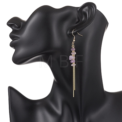 Natural Amethyst Dangle Earrings EJEW-JE06712-02-1
