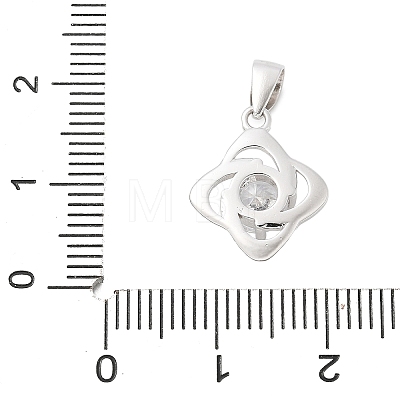 Fine Silver Cubic Zirconia Pendants STER-S008-01A-P-1