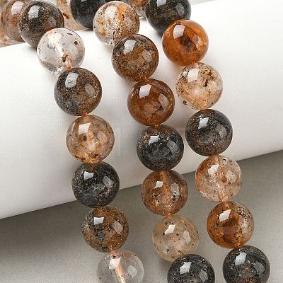 Natural Herkimer Diamond Beads Strands G-Z115-C01-12mm-1