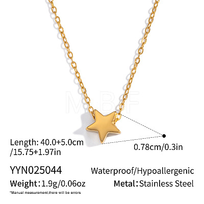 Minimalist 304 Stainless Steel Pendant Cable Chain Necklaces for Women BI0431-1-1