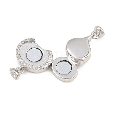 Brass Micro Pave Clear Cubic Zirconia Magnetic Clasps CU-CBA8264-06P-1