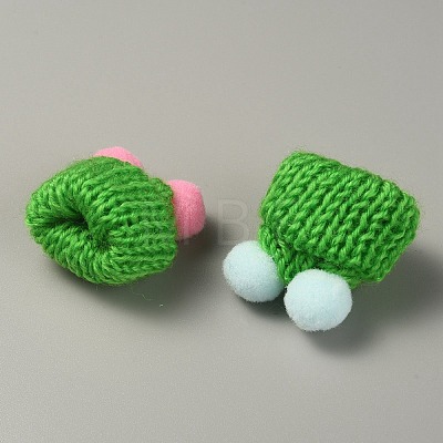 Woolen Crochet Mini Hat with Double Pom Pom Ball DIY-WH0032-56G-1