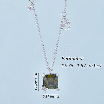 925 Sterling Silver Zircon Pendant Necklace 12 Constellation Pendant Necklace Jewelry Anniversary Birthday Gifts for Women Men JN1088G-1