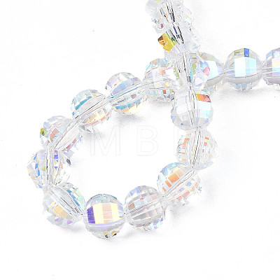 Electroplate Transparent Glass Beads Strands X-EGLA-N002-30-C01-1