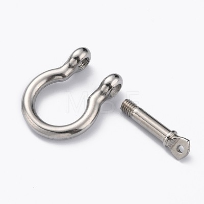 Tarnish Resistant 304 Stainless Steel D-Ring Anchor Shackle Clasps STAS-Z017-15P-01-1